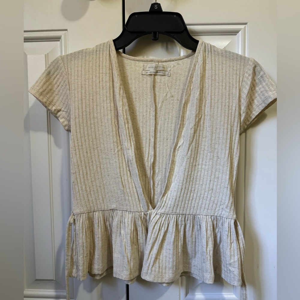 Urban Outfitters Deep V Blouse with Tie